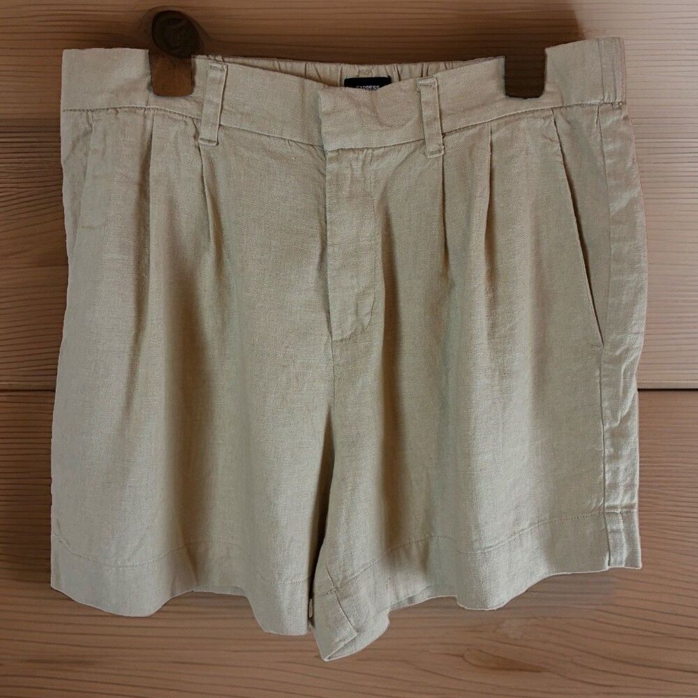 Express Women’s Pleated Khaki Linen Shorts Size 12